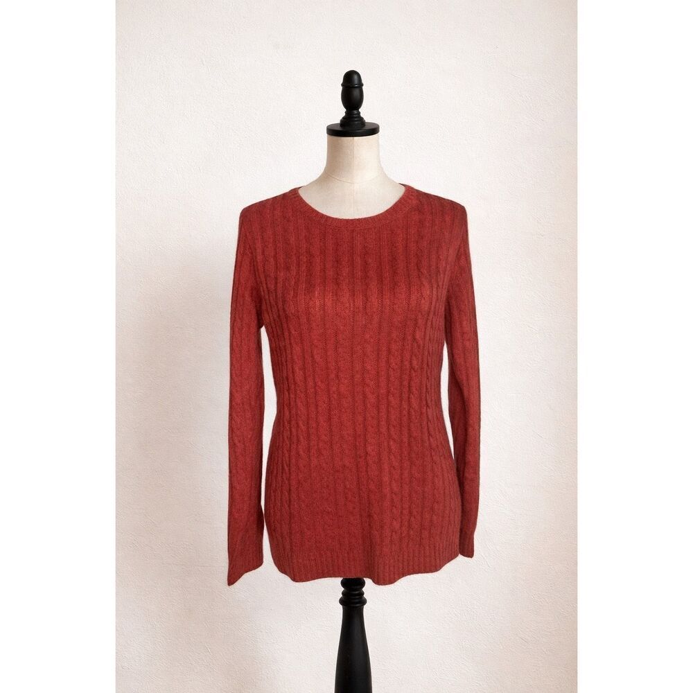 MAK Cable Knit Sweater Women’s Size L Red Crewneck New With Tags